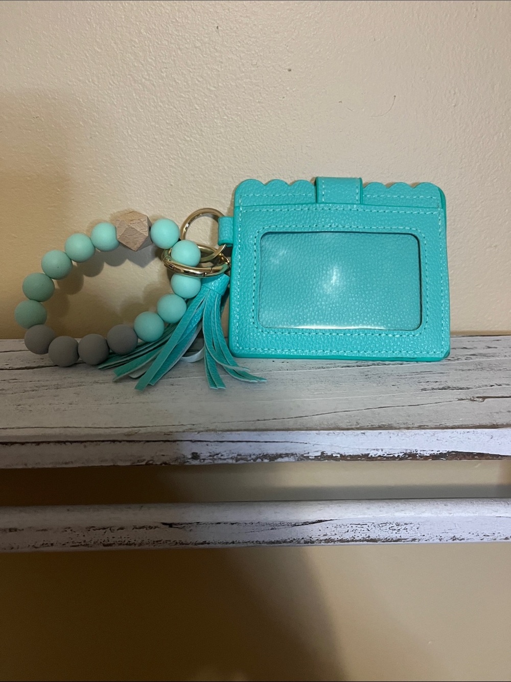 teal wristlet wallet